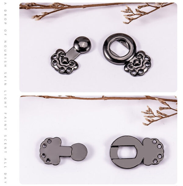 Traditional Chinese Metal Clasp Button Fastener for Hanfu Cheongsam 20 Pack - Image 2