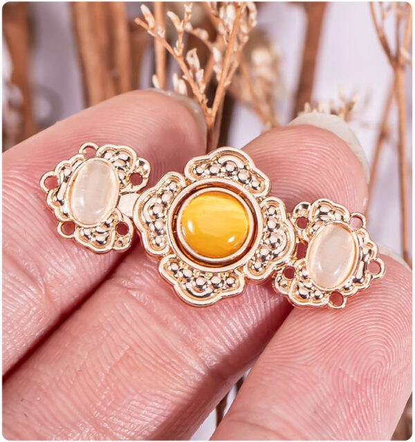 Chinese Traditional Garments Metal Buckle Button Embossed Flower 8 Pack - Image 7
