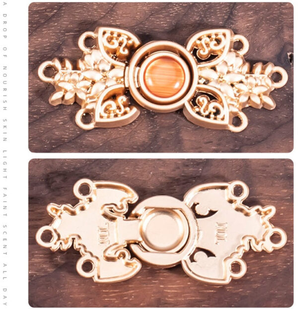 Chinese Cat's Eye Stone Metal Buckle for Hanfu Cheongsam 8 Color Pack