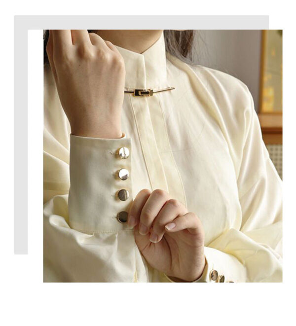 Chinese Style Hand-Sewn Hanfu Standing Collar Metal Lock Pair Buckle 10pcs - Image 8