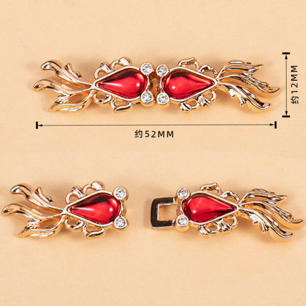 Goldfish-Shaped Cheongsam Frog Closure Metal Chinese Knot Button 12 Pack - Image 5