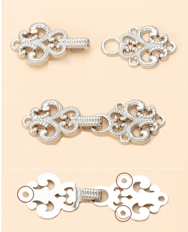 Chinese Style Hanfu Cheongsam Metal Lock Buttons 24 Pack - Image 3