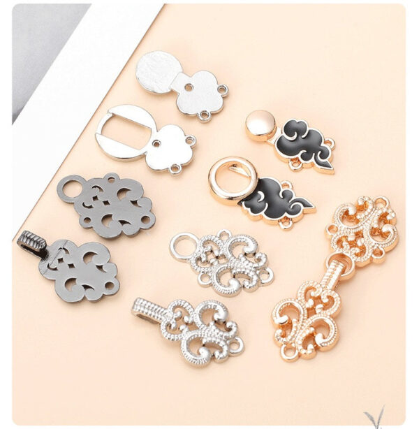 Chinese Style Hanfu Cheongsam Metal Lock Buttons 24 Pack - Image 4