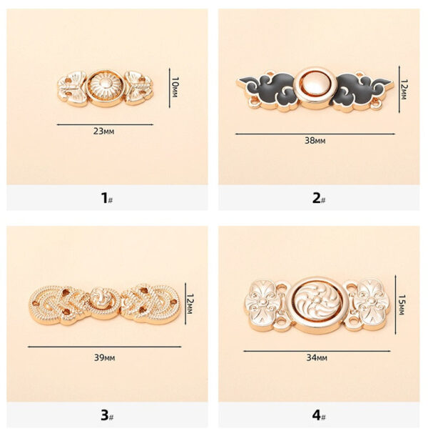 Chinese Style Hanfu Cheongsam Metal Lock Buttons 24 Pack - Image 6