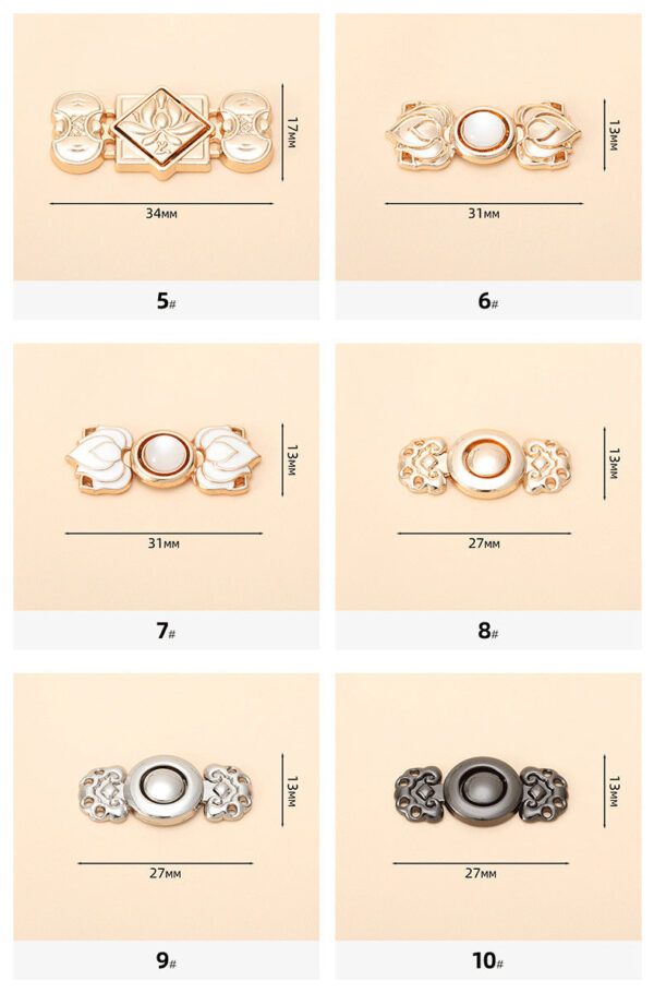 Chinese Style Hanfu Cheongsam Metal Lock Buttons 24 Pack - Image 7
