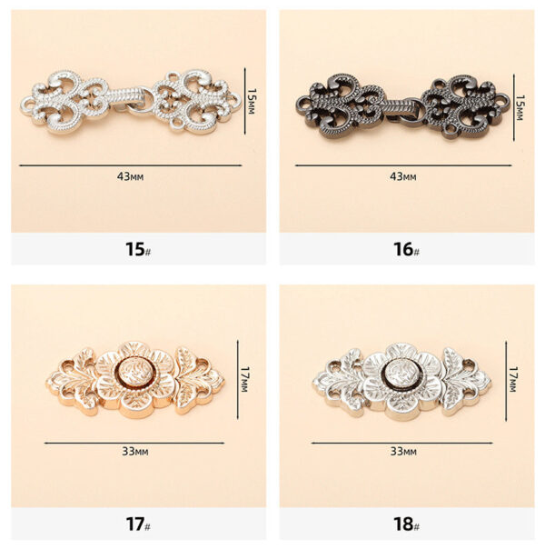 Chinese Style Hanfu Cheongsam Metal Lock Buttons 24 Pack - Image 9