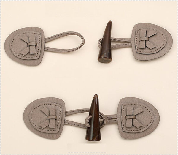 Leather and Resin Horn Buttons - Women's Coat Fasteners 12 Pack
