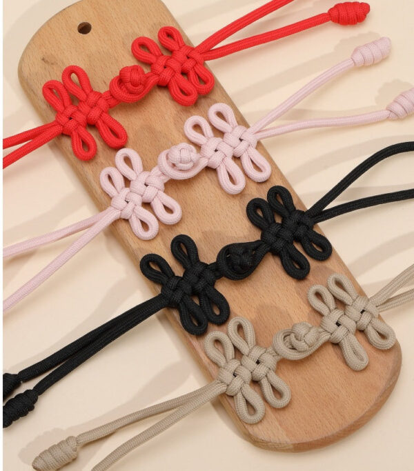 30cm Long Linen Chinese Knot Button, Handmade Frog Closure 4pcs - Image 3