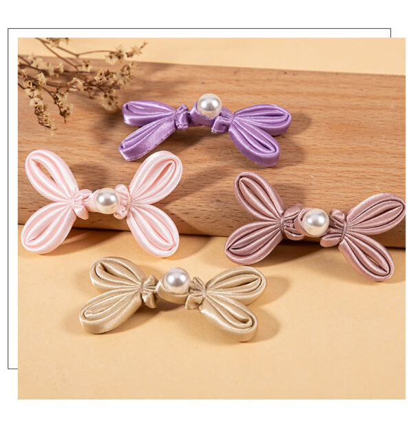 Chinese Handmade Woven Bowknot Pearl Chinese Knot Button 10 Pack - Image 4