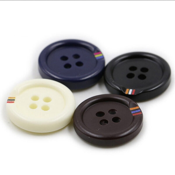 15-25mm Resin Color-Printed Four-Hole Round Buttons 40 Pack - Image 3