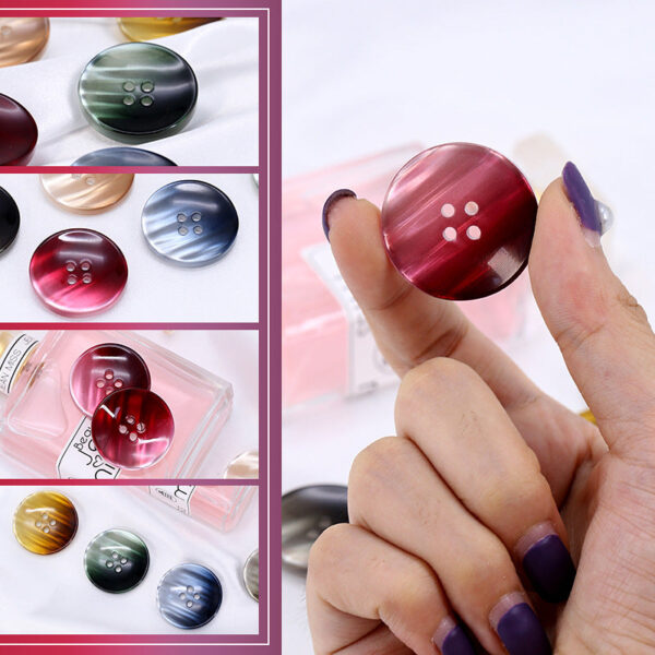 15-30mm Gradient Pearlescent Resin Round Buttons 30 Pack - Image 2
