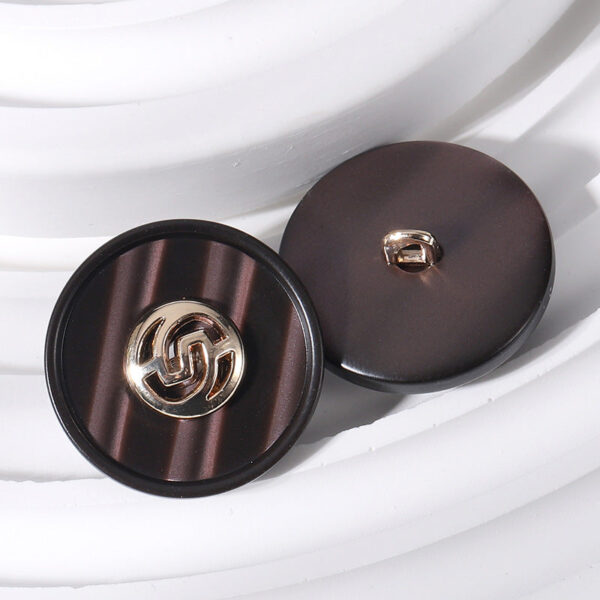 18-25mm Round Resin Metal Geometric Buttons 12pcs - Image 5