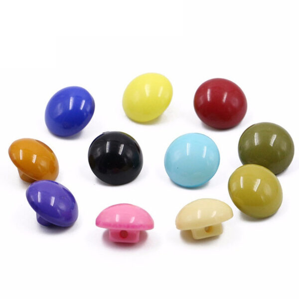 20 Candy-Colored Round Mushroom Resin Buttons 100 Pack - Image 2