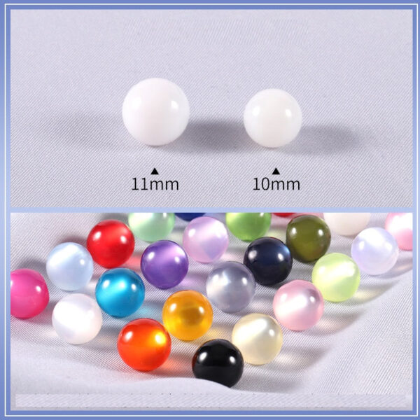 250pcs Colorful Resin Round Chinese Cheongsam Pearl Buttons - Image 2
