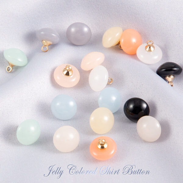 10mm Round Jelly-Colored Resin Buttons for Shirts 50pcs - Image 3