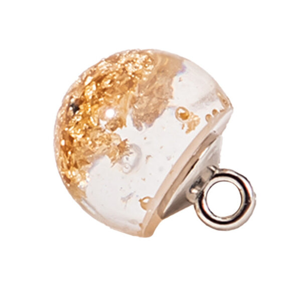 10mm Chinese Gold Foil Resin Pearl Buttons Set of 60 - Image 5