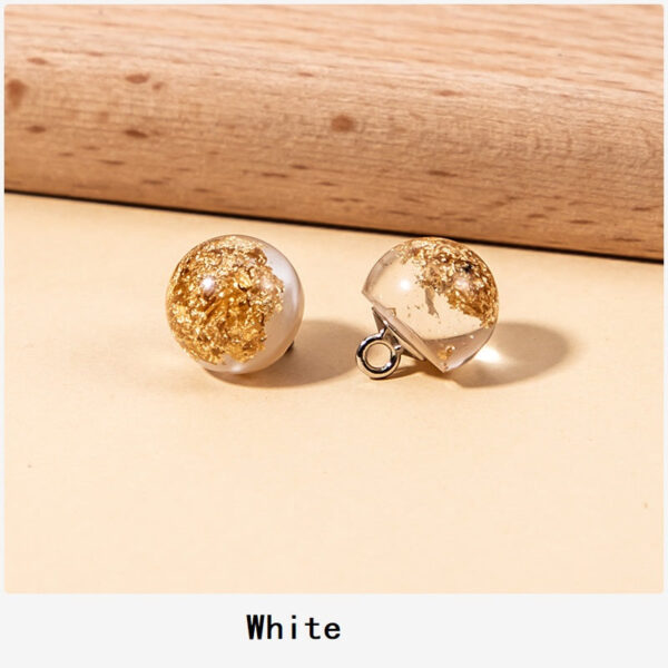 10mm Chinese Gold Foil Resin Pearl Buttons Set of 60 - Image 7
