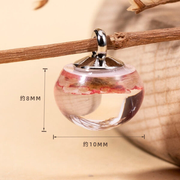 Chinese Resin Dried Flower Transparent Bead Button 8 Pack - Image 4