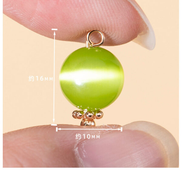 10mm Cat's Eye Stone Round Bead Chinese Cheongsam Button 65 Pack