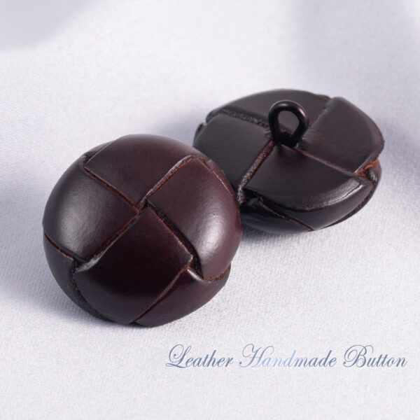 15-28mm Vintage Hand-Woven Genuine Leather Sweater Buttons 5pcs - Image 6