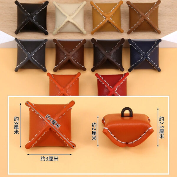 Rhombus Genuine Leather Buttons for Women's Cashmere Coats 10 Pack