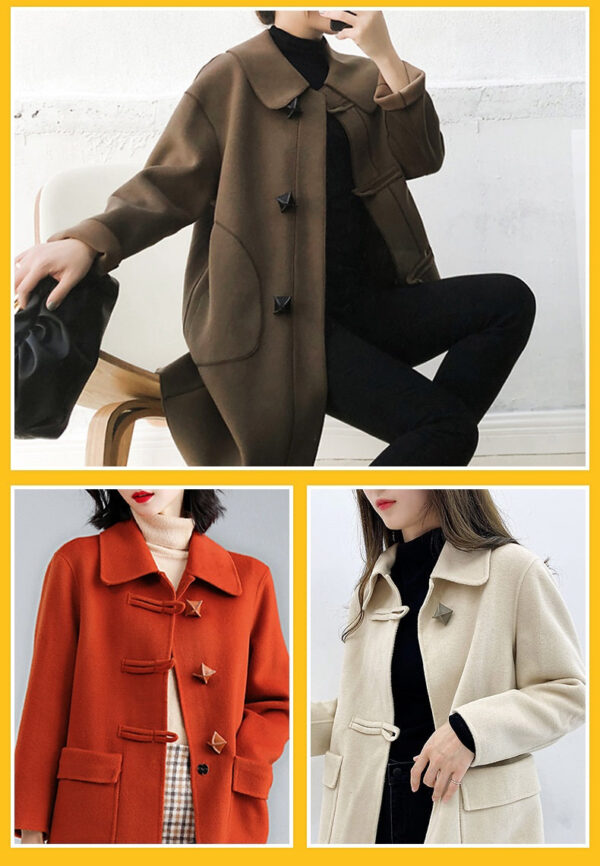 Rhombus Genuine Leather Buttons for Women's Cashmere Coats 10 Pack