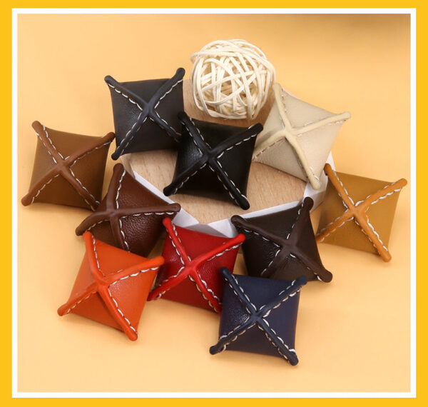 Rhombus Genuine Leather Buttons for Women's Cashmere Coats 10 Pack