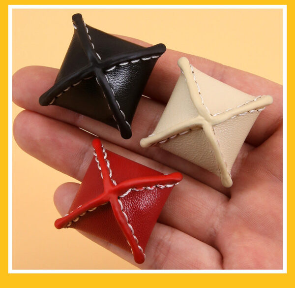 Rhombus Genuine Leather Buttons for Women's Cashmere Coats 10 Pack