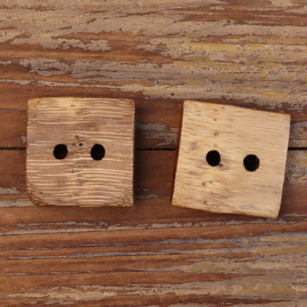 44L Square Original Ecological Natural Bamboo Two-Hole Buttons 10Pcs - Image 2