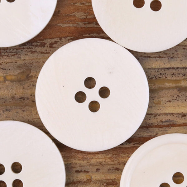 15-25mm Flat Wide-Edged 4 Hole Genuine Bovine Bone Buttons 20 Pack - Image 6