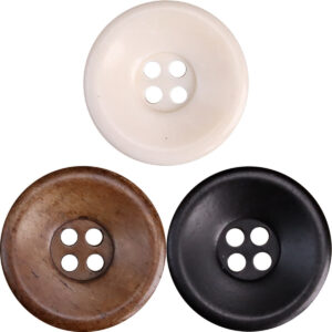 Bowl-Shaped Vintage Distressed Genuine Bovine Bone Buttons 15 Pack