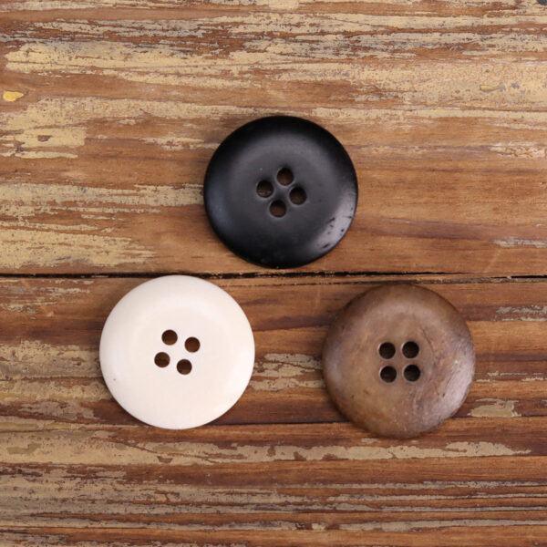Bowl-Shaped Vintage Distressed Genuine Bovine Bone Buttons 15 Pack - Image 2