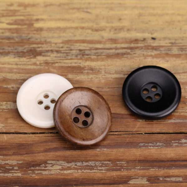Bowl-Shaped Vintage Distressed Genuine Bovine Bone Buttons 15 Pack - Image 3