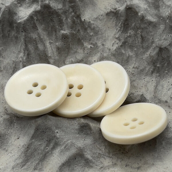 Distressed White Khaki Natural Bovine Bone Buttons 18 Pack (3 Sizes) - Image 2