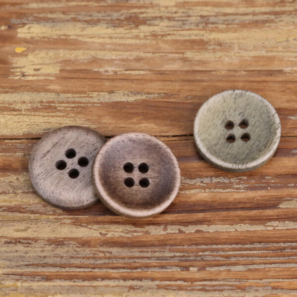 Natural Textured Shallow Bowl-Shaped Bovine Bone Buttons 10pcs - Image 3