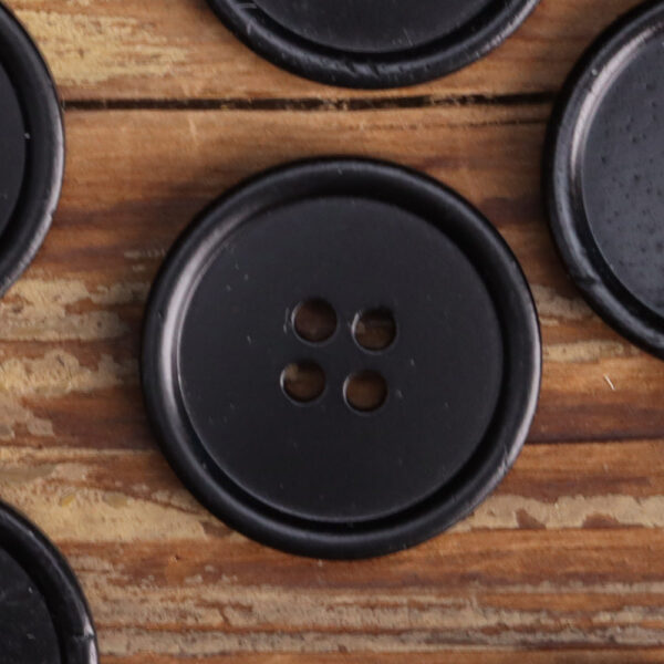 Flat Thin-Edged Four-Hole Black Bovine Bone Buttons 10pcs - Image 4