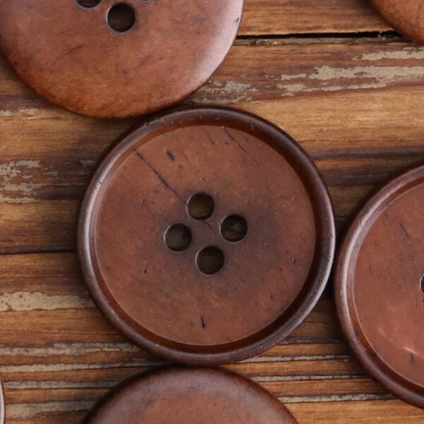 Flat Thin-Edged Four-Hole Black Bovine Bone Buttons 10pcs - Image 5
