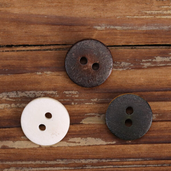18L Retro White Green Brown Genuine Bovine Bone Shirt Buttons 12pcs - Image 4