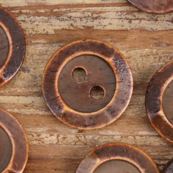 18L Retro White Green Brown Genuine Bovine Bone Shirt Buttons 12pcs - Image 5