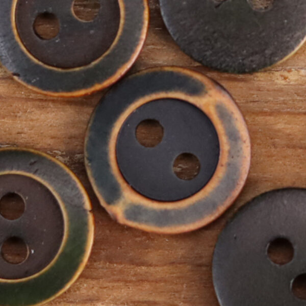 18L Retro White Green Brown Genuine Bovine Bone Shirt Buttons 12pcs - Image 6