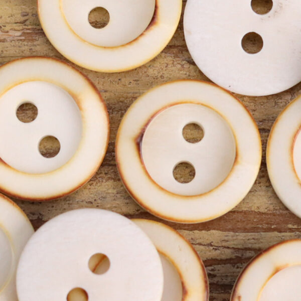 18L Retro White Green Brown Genuine Bovine Bone Shirt Buttons 12pcs - Image 7