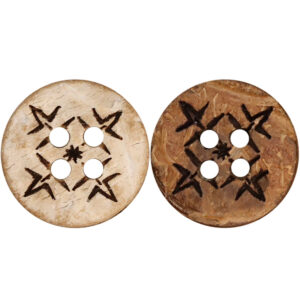 18-24L Coffee White Natural Wood Plum Blossom Thickened Buttons 20 Pack