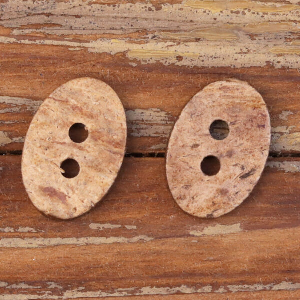 24L Oval Natural Coconut Shell Two-Hole Buttons for Kids' Clothing 20pcs