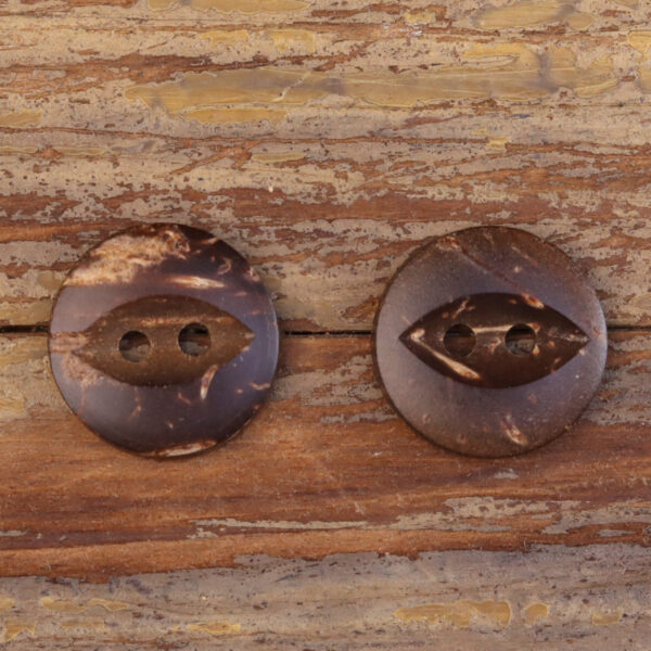 14-24L American Dark Coffee-Colored Fish-Eye Coconut Shell Buttons 30 Pack - Image 4
