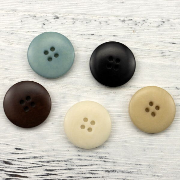 15-25mm Gray-Blue Palm Nut Shell Corozo Four-Hole Buttons 25 Pack - Image 3