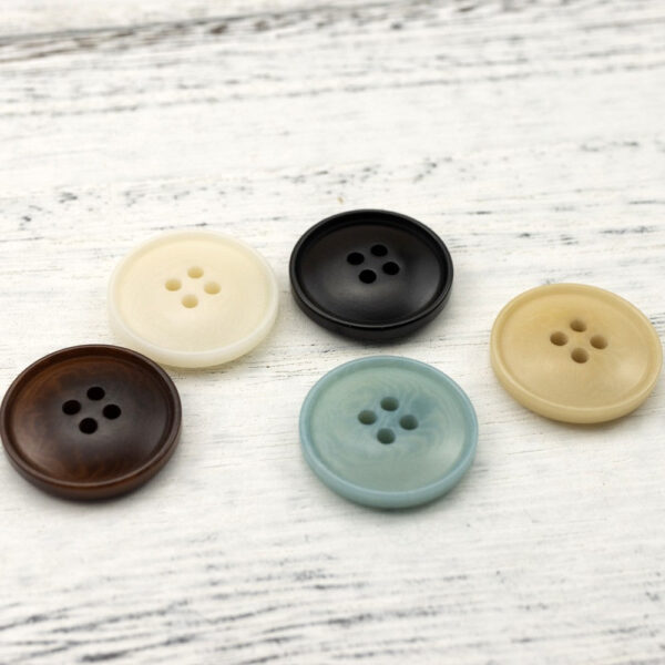 15-25mm Gray-Blue Palm Nut Shell Corozo Four-Hole Buttons 25 Pack - Image 2