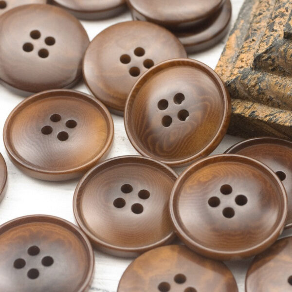 15-25mm Gray-Blue Palm Nut Shell Corozo Four-Hole Buttons 25 Pack - Image 5