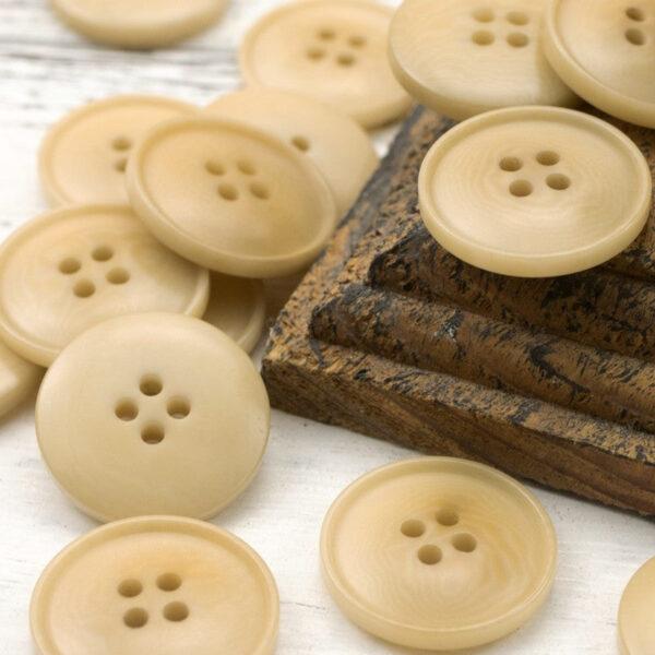 15-25mm Gray-Blue Palm Nut Shell Corozo Four-Hole Buttons 25 Pack - Image 8