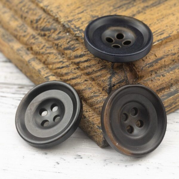 Natural Tagut Nut Shell Buttons Dark Brown Black Blue 18 Pack - Image 2