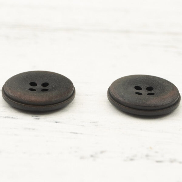 Retro Frosted Black Tagut Nut Buttons for Denim Jackets 12pcs - Image 2